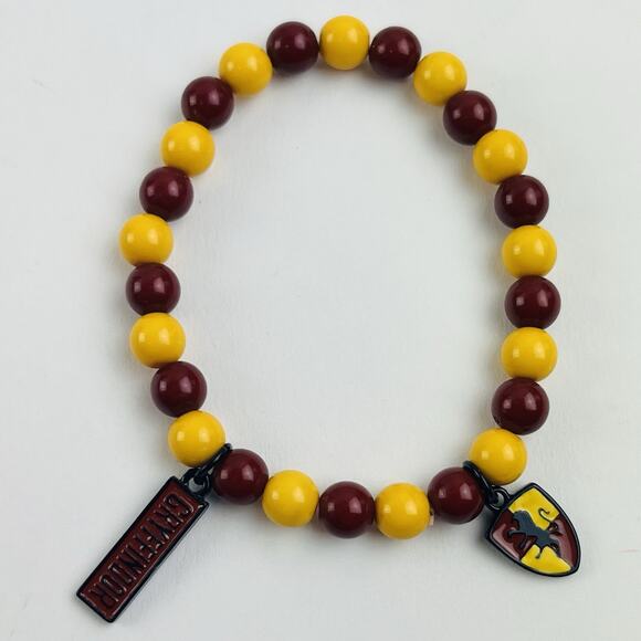 Harry Potter Gryffindor Bracelet Official Adjustable Stretch Enamel Beads Yellow - Picture 1 of 12